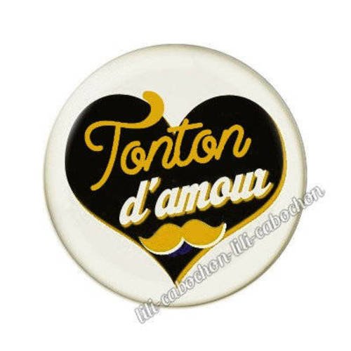 Cabochon en résine époxy 25 mm  thème tonton aa126