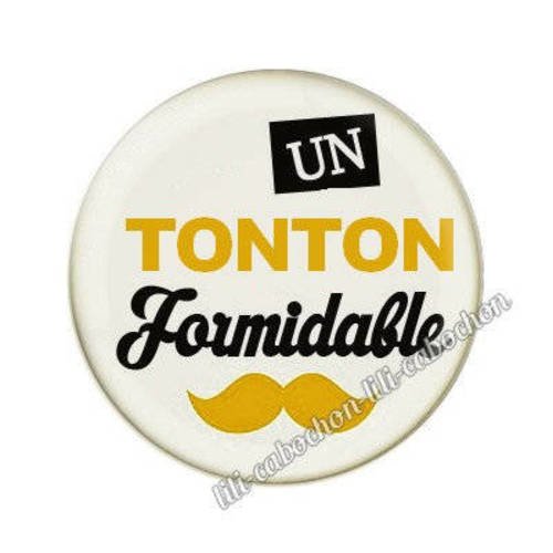 Cabochon en résine époxy 25 mm  thème tonton aa123