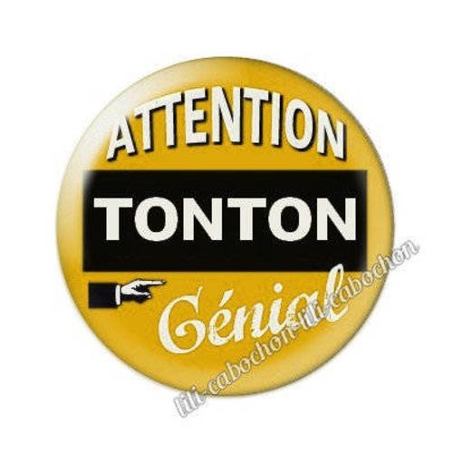 Cabochon résine ou verre * avec ou sans support pendentif *cabochon en résine époxy 25 mm  thème tonton aa122