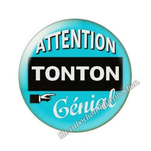 Cabochon en résine époxy 25 mm  thème tonton aa110