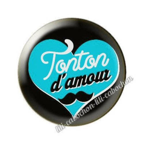 Cabochon en résine époxy 25 mm thème tonton aa109