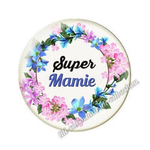 Cabochon en résine époxy 25 mm  thème mamie aa16