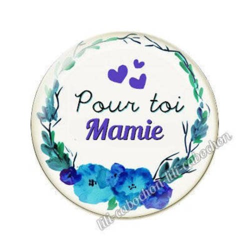 Cabochon en résine époxy 25 mm  thème mamie aa15
