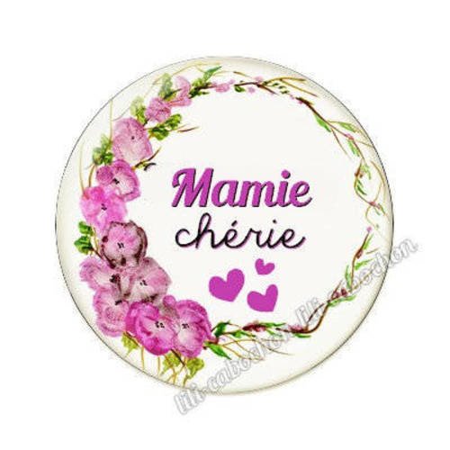 Cabochon en résine époxy 25 mm  thème mamie aa14