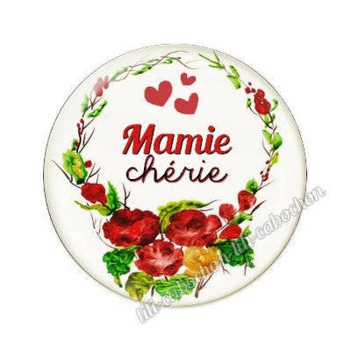 Cabochon en résine époxy 25 mm   thème mamie aa13