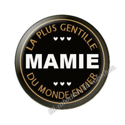 Cabochon en résine époxy 25 mm  thème mamie aa12