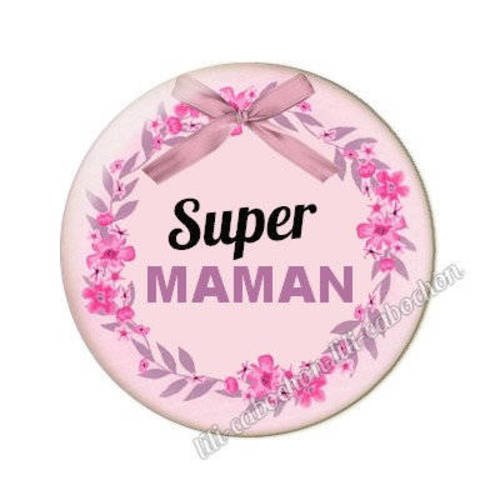 Cabochon en résine époxy 25 mm  thème super maman 31