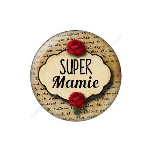 Cabochon résine a coller 25 mm mamie j20 