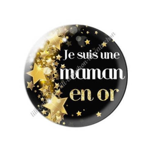 Cabochon résine a coller 25 mm maman v30 