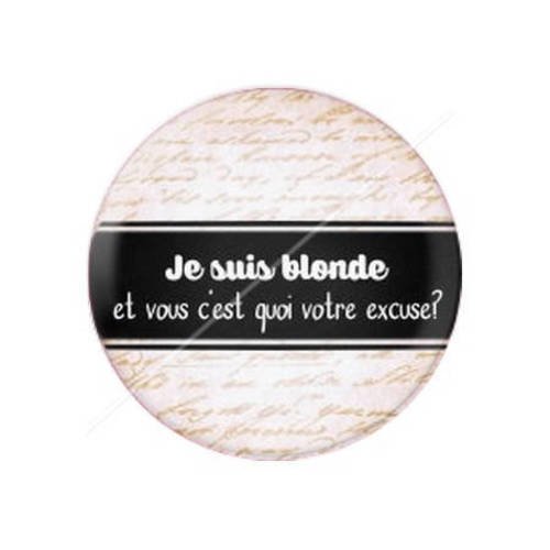 Cabochon résine a coller 25 mm madame blonde 30 