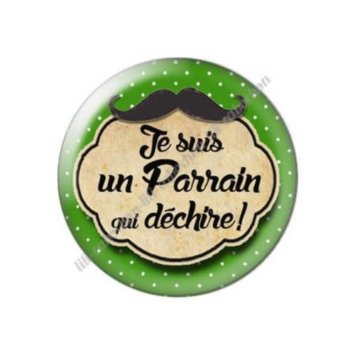 Cabochon résine a coller 25 mm parrain o19 