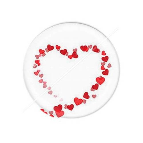 Cabochon résine a coller 25 mm  coeur amour valentin 13 