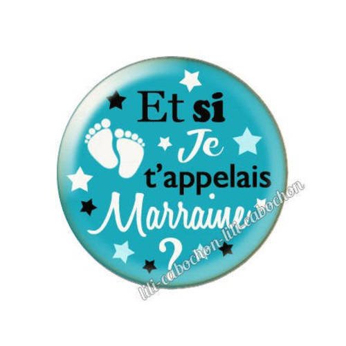 Cabochon résine a coller 25 mm annonce et si je 'appelais marraine? a74