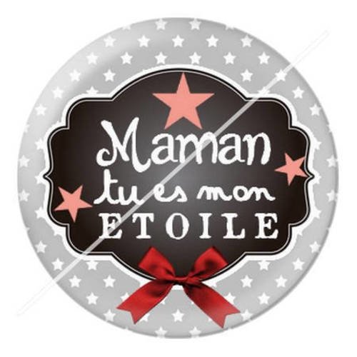 Cabochon résine a coller 25 mm pour maman d2 
