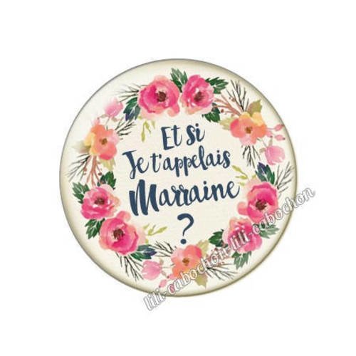 Cabochon résine a coller 25 mm annonce et si je 'appelais marraine? a70