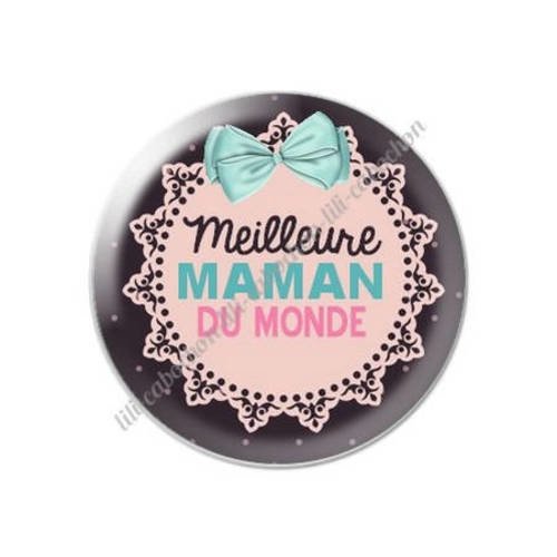 Cabochon résine a coller 25 mm meilleure maman du monde l5 