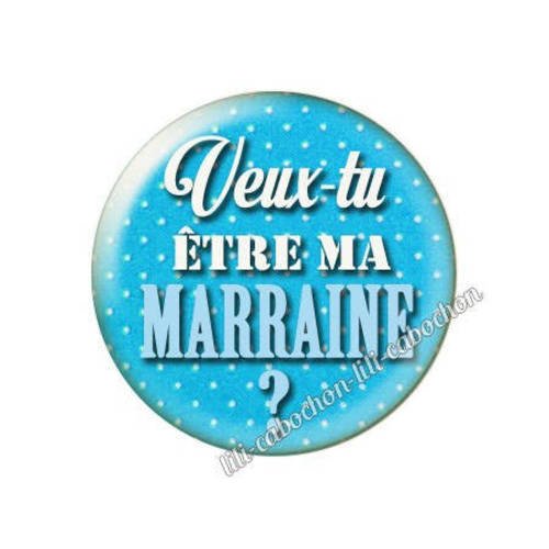 Cabochon résine a coller 25 mm annonce veux-tu être ma marraine? a97