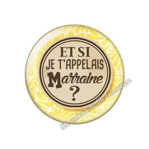 Cabochon résine a coller 25 mm annonce et si je 'appelais marraine? a71