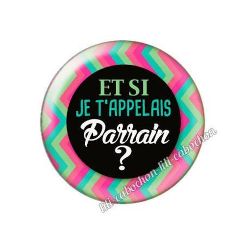 Cabochon résine a coller 25 mm annonce et si je 'appelais parrain? a49