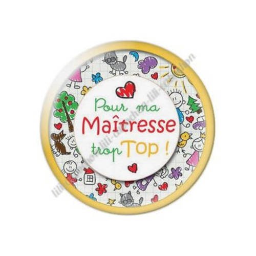 Cabochon résine a coller 25 mm maîtresse t45 