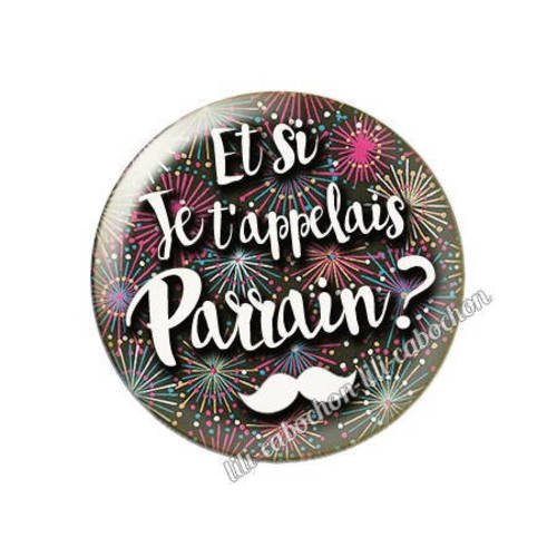 Cabochon résine a coller 25 mm annonce et si je 'appelais parrain? a50
