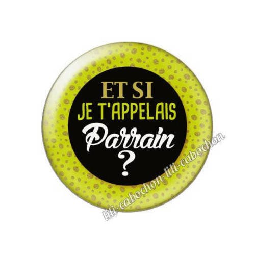 Cabochon résine a coller 25 mm annonce et si je 'appelais parrain? a53