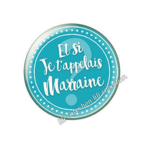 Cabochon résine a coller 25 mm annonce et si je 'appelais marraine? a62