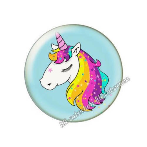 Cabochon résine a coller 25 mm licorne a1