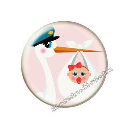 Cabochon résine a coller 25 mm annonce sexe bébé: c'est une fille a31