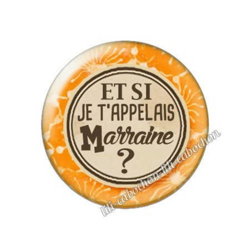Cabochon résine a coller 25 mm annonce et si je 'appelais marraine? a63