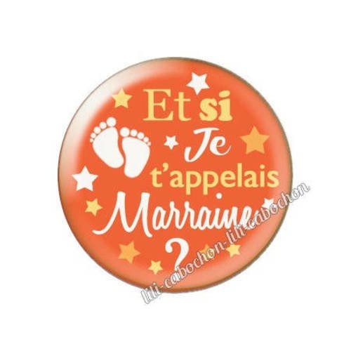 Cabochon résine a coller 25 mm annonce et si je 'appelais marraine? a61