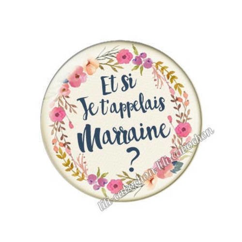 Cabochon résine a coller 25 mm annonce et si je 'appelais marraine? a65
