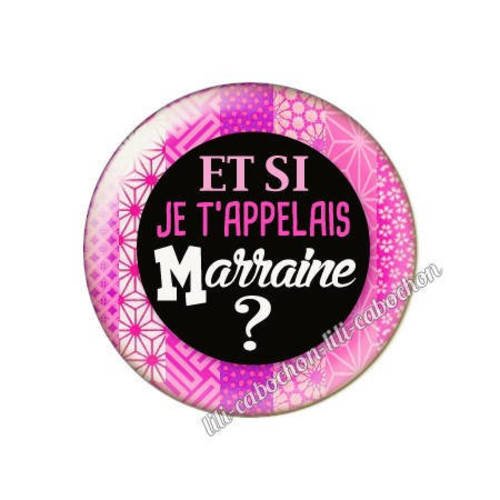 Cabochon résine a coller 25 mm annonce et si je 'appelais marraine? a64