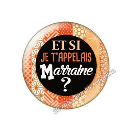 Cabochon résine a coller 25 mm annonce et si je 'appelais marraine? a68
