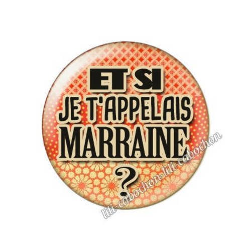Cabochon résine a coller 25 mm annonce et si je 'appelais marraine? a66