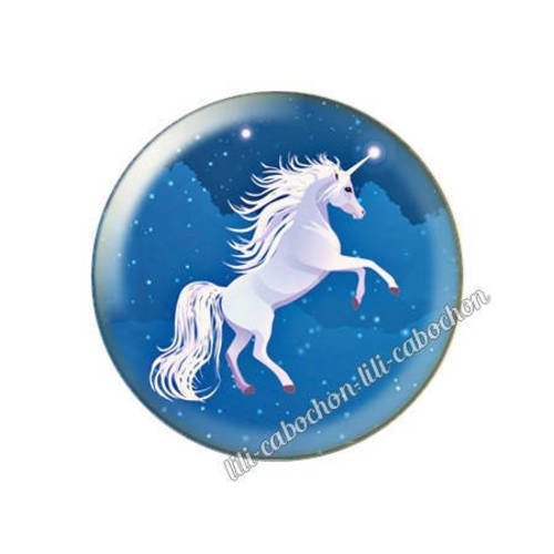 Cabochon résine a coller 25 mm licorne a52