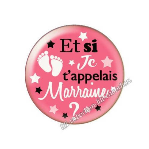 Cabochon résine a coller 25 mm annonce et si je 'appelais marraine? a69