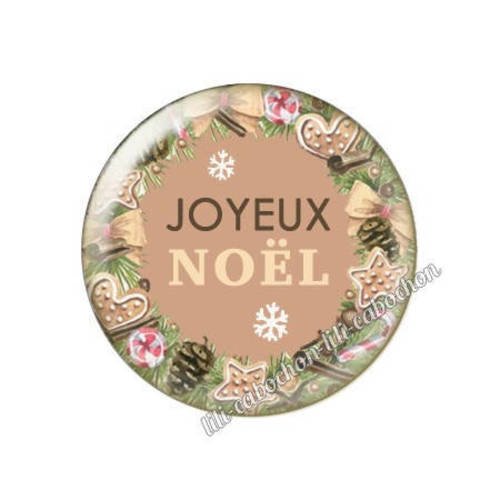 Cabochon résine a coller 25 mm noël bba7