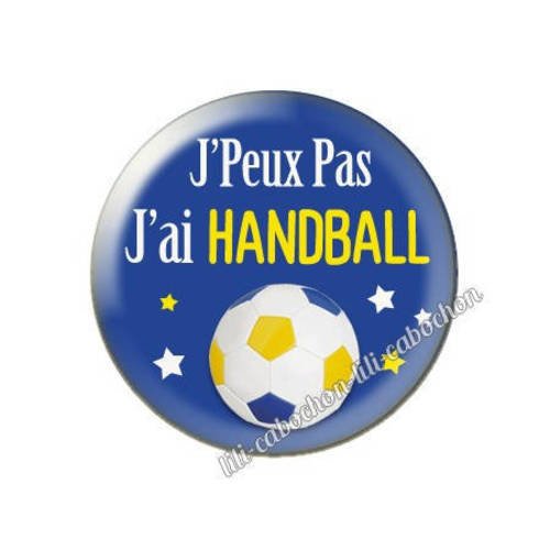 Cabochon résine a coller 25 mm j'peux pas j'ai handball