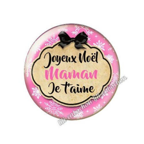 Cabochon résine a coller 25 mm noël maman 3