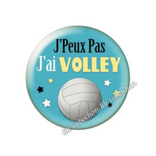 Cabochon résine a coller 25 mm j'peux pas j'ai volley