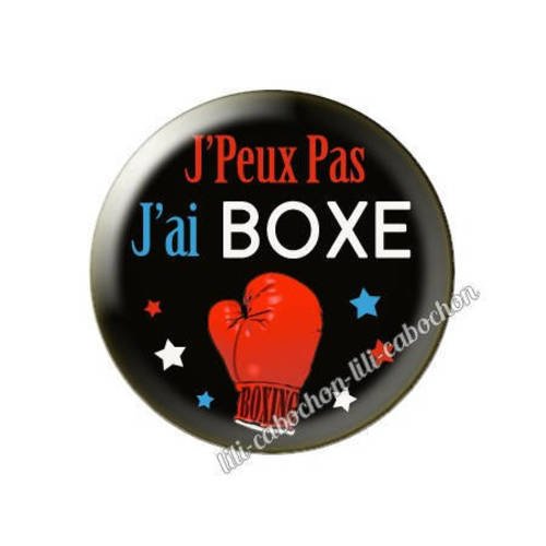 Cabochon résine a coller 25 mm j'peux pas j'ai boxe