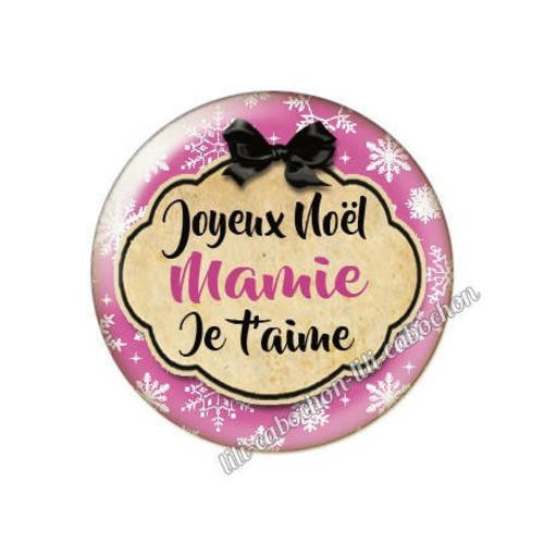 Cabochon résine a coller 25 mm noël mamie 3