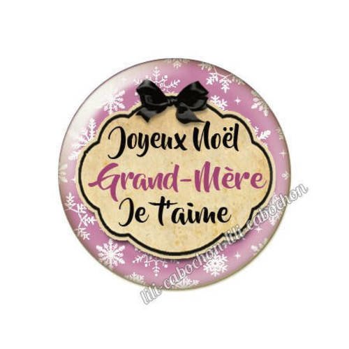 Cabochon résine a coller 25 mm noël grand-mère 3