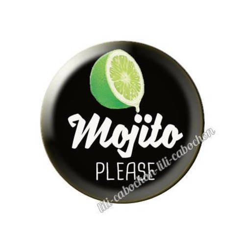 Cabochon résine a coller 25 mm mojito please