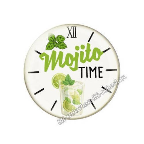 Cabochon résine a coller 25 mm mojito time