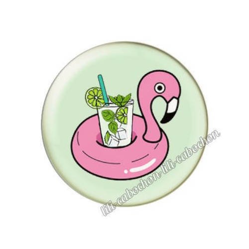 Cabochon résine a coller 25 mm mojito