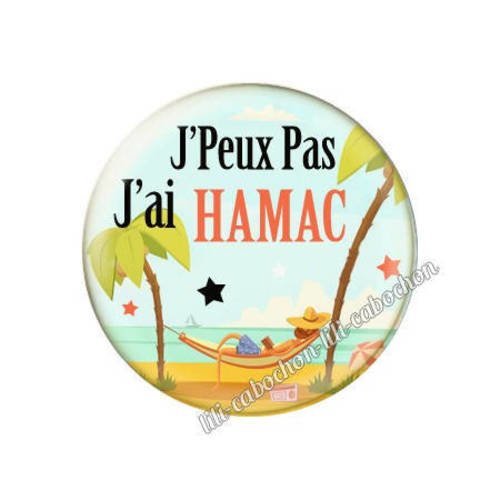 Cabochon résine a coller 25 mm j'peux pas j'ai hamac