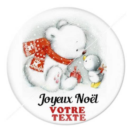 Cabochon résine a coller 25 mm thème noël à personnaliser avec votre texte ref b7 