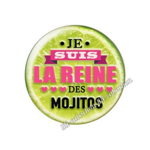 Cabochon résine a coller 25 mm reine des mojitos 2